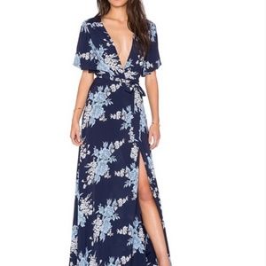 Privacy please Maxi wrap dress